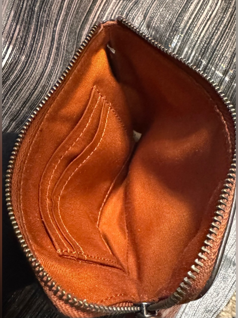 Coach C7420 Embossed Leather Horse and Carriage Corner Zip Wristlet (Ginger)-EUC - Picture 2 of 10